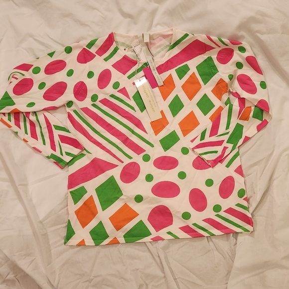 NWT Debra deRoo Pink and Green top - SZ Small - Picture 1 of 8
